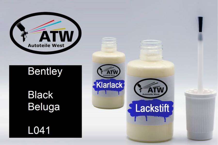 Bentley, Black Beluga, L041: 20ml Lackstift + 20ml Klarlack - Set, von ATW Autoteile West.